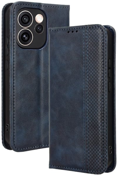 Coverup Hoesje - Geschikt voor OPPO Reno15 F Hoesje - Coverup Vintage Style Book Case - Blauw