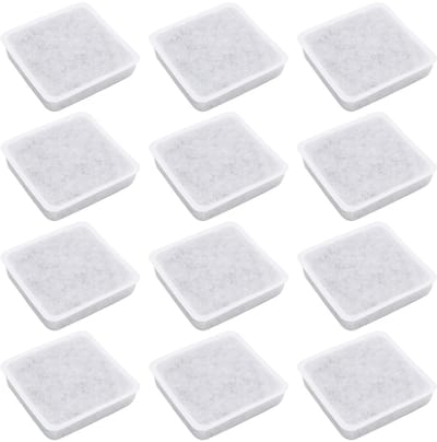 Dailygoods- Waterdispenserfilter 12 Stks - Vervangende Onderdelen - Actieve Kool - 55x55x15 mm - Compatibel met Petmate - Houdt Water Vers - Filter