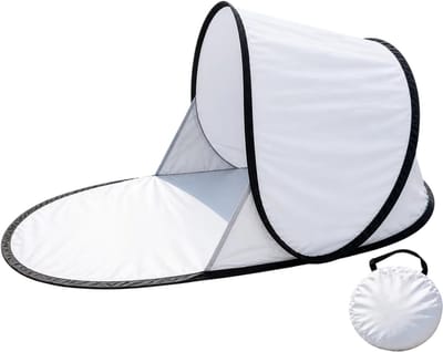 Draagbare Automatische Opvouwbare Strandtent met UV-Bescherming – Pop-up Zonnescherm, Strandtent, Kampeertent, Schuiltent voor Strand, Kamperen, Picknick, Vissen en Outdoor - Wit