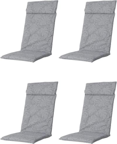 Madison - Tuinkussen - Lage Rug - 4 st - Outdoor Palm Grey - 105x50cm