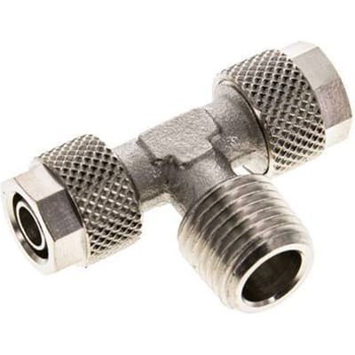 8x6 & R1/4'' Vernikkeld Messing T-Opsteekkoppeling Buitendraad [2 Stuks]