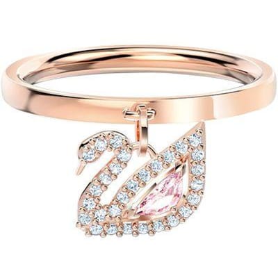 Swarovski Dazzling Swan Kristallen Ring Damesring Roségoud 5569923+5549307+5569924 Box (Random Color),55 beige