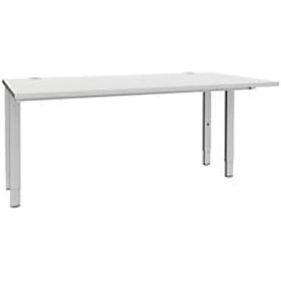 Schäfer Shop  Genius Bureautafel MODENA FLEX, 4-poot rechthoekige buis, tweezijdig, B 1600 mm, lichtgrijs