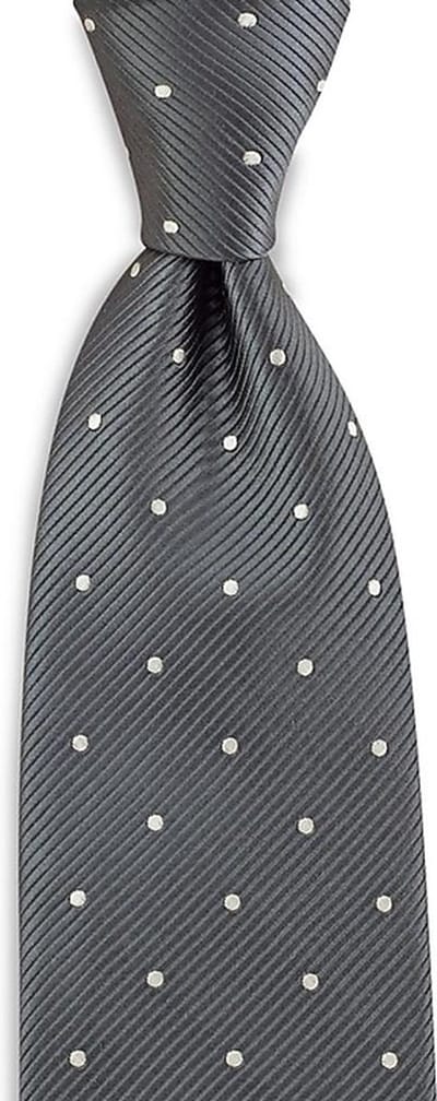We Love Ties - Stropdassen - Stropdas Dotted Repp - grijs / wit