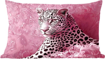 Sierkussens - Kussentjes Woonkamer - 60x40 cm - Panter - Luxe - Roze