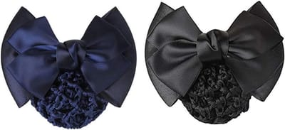 2x Elegante Haarclip met Strik en Gaasnetje - Formele Haarklem voor Dames