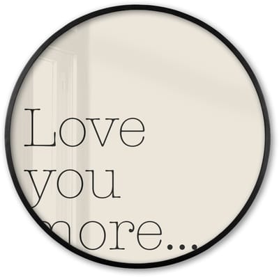 Poster in lijst Rond - Fotolijst 60x60 cm - Posters - Minimalistisch - Love - Beige - Ronde posterlijst zwart - Decoratie - Wanddecoratie woonkamer - Muurdecoratie slaapkamer