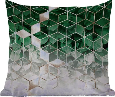 Buitenkussen Weerbestendig - Bladeren - Goud - Patronen - Kubus - Luxe - 50x50 cm