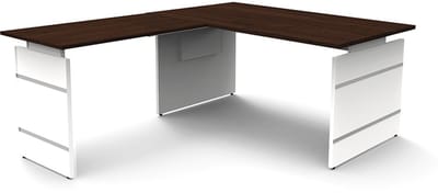Hoekbureau Office desk 160cm donkerbruin hoogte verst.
