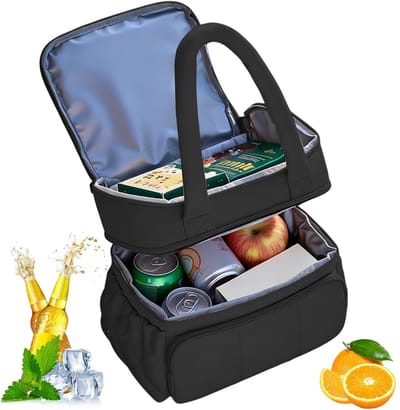 Dailygoods - Draagbare Koeltas - Dubbel Geïsoleerde Picknicktas - Zwart