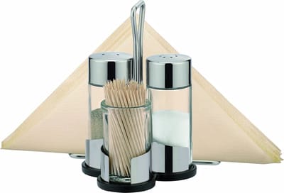 Tescoma zout en peper tandenstoker servettenset, condiment set professional