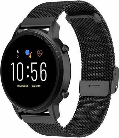 By Qubix - 22mm - Milanese bandje met klemsluiting - Zwart - geschikt voor Huawei Watch 3 / 4 / 5 (pro) - 46mm & geschikt voor Huawei Watch GT / GT 2 / GT 3 (pro) / GT 4 (pro) / GT 5 (pro) / GT 6 (pro) 46mm / Ultimate / Ultimate 2