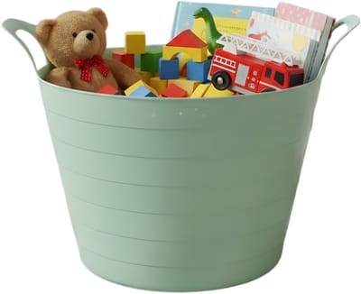 Storage solutions Speelgoedmand - mint groen - 30 liter - kunststof - 54 x 37 cm - met handvatten