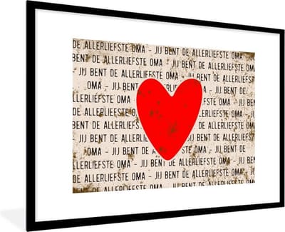 Fotolijst inclusief poster - Posterlijst 120x80 cm - Posters - De allerliefste oma - Quotes - Spreuken - Oma - Foto in lijst decoratie - Cadeau voor moeder - Moederdag cadeautje