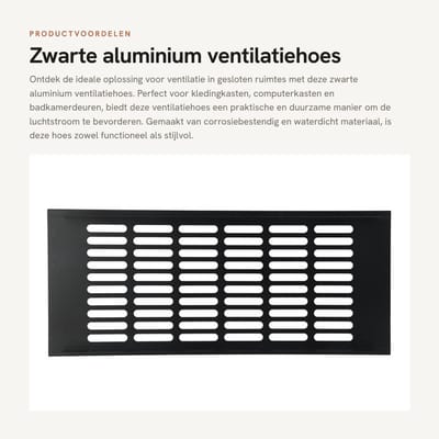 Dailygoods- Ventilatiehoes Zwart - Ventilatierooster Aluminium - Afzuigventiel - Ventilatie in Kasten - Corrosiebestendig - Eenvoudig te Installeren