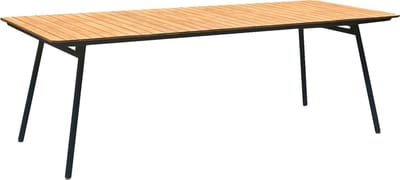 House Nordic Tuintafel Cleveland - Teak - Naturel/Zwart - 220cm