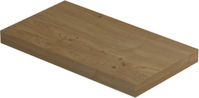 INK® Play 1 fontein planchet met blinde bevestiging rechthoek in echt hout fineer 40x22x3,2cm, natur