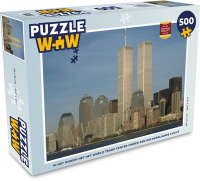 Puzzel In het midden het het World trade center onder een helderblauwe lucht - Legpuzzel - Puzzel 500 stukjes