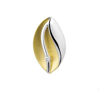 Huiscollectie Hanger Bicolor Goud Diamant 0.03ct H SI