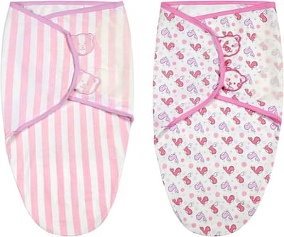 Zachte en Ademende Swaddle Dekens voor Pasgeborenen, 2-Pack Verstelbare Babydeken van 100% Katoen voor Comfortabel Slapen 0-3 Maanden