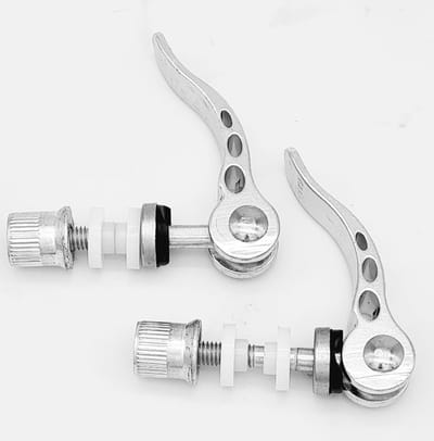 Fiets Zadelklem - Snelspanner Set - Zadelhoogte Aanpassen - Duurzaam Aluminium - M6 x 55 mm - Zilver