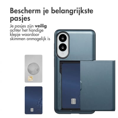 imoshion Hoesje met Pasjeshouder - Geschikt voor Samsung Galaxy S25 Edge - Donkerblauw