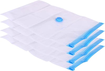 Urban Living Vacuumzak voor kleding - 4x - opbergzak - transparant - 70 x 100 cm - Ook voor kussens en dekens