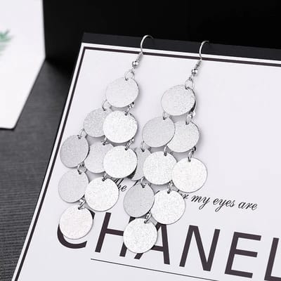 WiseGoods Luxe Oorbellen Zilverkleurig RVS - Nikkelvrij Oorhangers Dames - Cadeau - Stijlvol Silver Plated Design - Oorbel Sieraad