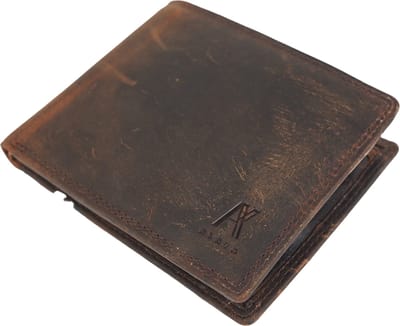 Alaya leren portemonnee heren in bruin hunter leer -hoogwaardig leer in compact, dun formaat- portefeuille heren - RFID -Portemonnee heren- 5 pasjes -cadeau man -gadgets mannen- Kerst cadeautjes voor hem en haar