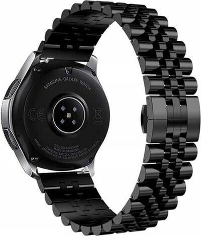 By Qubix - Geschikt voor Garmin bandje - Stalen band - Zwart - Geschikt voor Garmin Vivoactive 6 / 5 / 3 - Smartwatch bandje 20mm