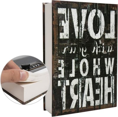 Opbergboek Kluis - Geheime Box - Waardevolle Spullen - Met Codeslot - 2x6x8.7 Inch - Liefde