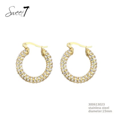 Oorbel strass - goud