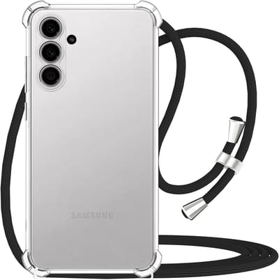 Hoesje Geschikt Voor Samsung Galaxy S25 / S24 Hoesje Transparant Met Telefoonkoord - Galaxy S25 5G Siliconen hoesje Back Cover met Koord Transparant