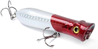 Kunstmatig visaas van hard plastic met 3D-ogen, 8 cm, 11,4 g, voor oppervlak, crankbait, karper (F)