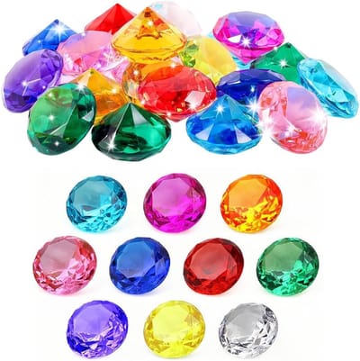 Speelgoed Edelstenen - Diamant Stenen - Schatzoeken Spelletjes - Veelkleurig Acryl Set - 3cm Doorsnee