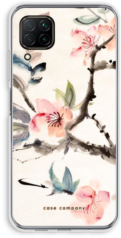 Case Company® - Hoesje geschikt voor Huawei P40 Lite hoesje - Japanse bloemen - Soft Cover Telefoonhoesje - Bescherming aan alle Kanten en Schermrand