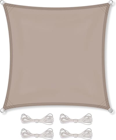 Zonnescherm Waterdicht 3x3m - Beige - UV Bescherming en Windbestendig
