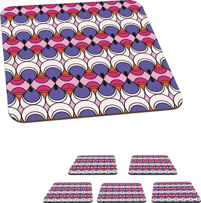 Onderzetters voor glazen - Retro - Druppel - Design - 10x10 cm - Glasonderzetters - 6 stuks