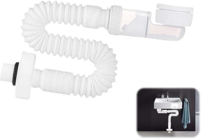 Ruimtebesparende Sifon - Wastafel Afvoer - Onaangename Geuren - 360 Graden Draaibaar - 1 1/4 inch - Wit