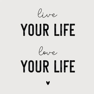 LIVE YOUR LIFE, LOVE YOUR LIFE | tegeltje van forex | 13 x 13 cm | met haakje
