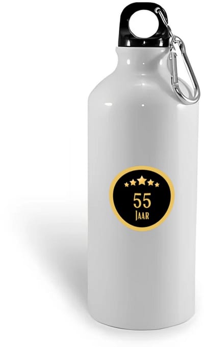 Hacebo® - 55 jaar waterfles - iemand die 55 jaar is geworden of 55 jaar lang een relatie hebben of getrouwd zijn - verjaardagscadeau - verjaardag - cadeau - kado - geschenk - gift - relatie - trouwdag - jubileum - water fles - 400ML