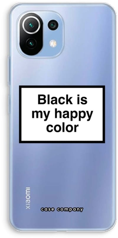 Case Company® - Hoesje geschikt voor Xiaomi Mi 11 Lite hoesje - Black is my happy color - Soft Cover Telefoonhoesje - Bescherming aan alle Kanten en Schermrand