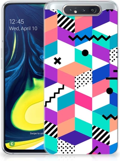Samsung Galaxy A80 TPU Hoesje Blokken Kleurrijk