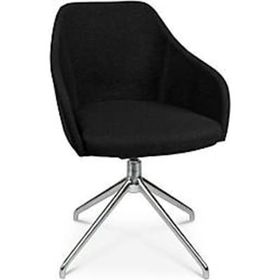 Conferentiestoel Topstar Sitness Life 2.1, draaibaar/zitting in hoogte verstelbaar, armleuningen, B 350-480 x D 460 x H 490-520 mm, 4-poots onderstel, verchroomd staal & stof, zwart
