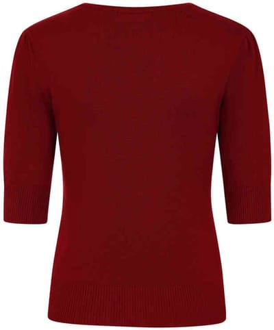 Banned - Grace Gebreide trui - S - Bordeaux rood