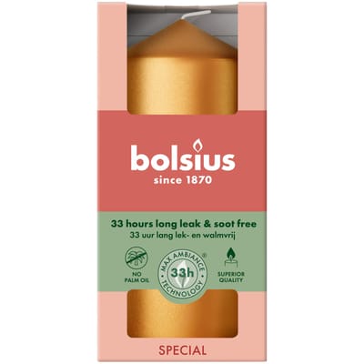 Bolsius - Stompkaars - 120x58mm - Metallic Golden Orange