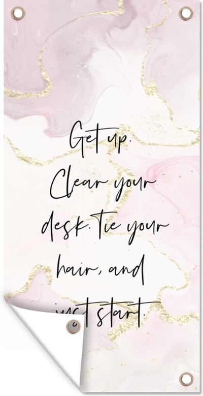 Schuttingposter Quotes - Studenten - Studeren - Motivatie - Leren - 100x200 cm - Tuindoek