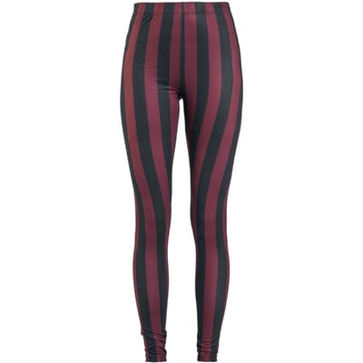 Gothicana by EMP - Gothic Legging - Schwarz/rot gestreifte Leggings - S tot 5XL - voor Vrouwen - zwart-rood