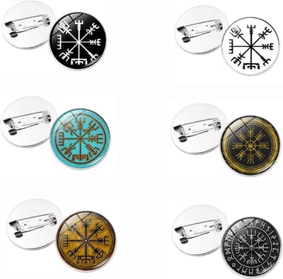 6 Stukken Vintage Vikingbroche, Vintage Keltische Broche, Viking Sjaal Broche, voor in Mannen en Vrouwen om Ttruien en Sjaals te Dragen