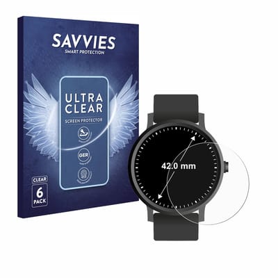 Savvies - Screenprotector voor Ronde Displays (ø: 42 mm) - Folie Beschermfolie transparant 6 Stuks